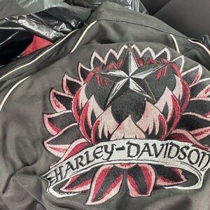 Harley-Davidson pink, black riding jacket
